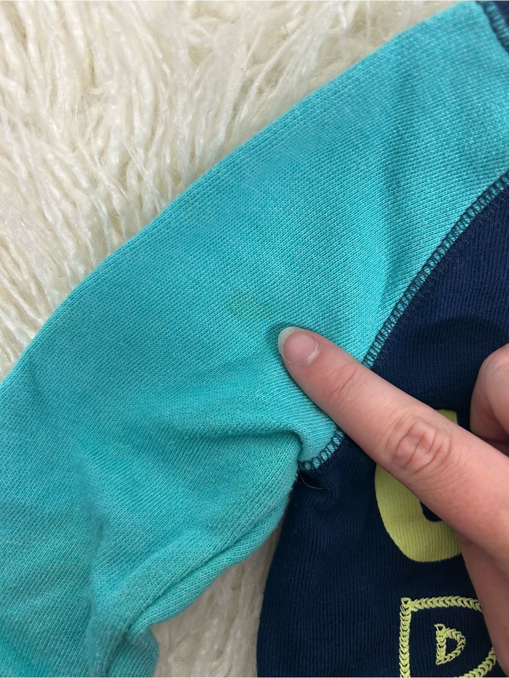 Cat & Jack Infant Boys Blue Teal "Dream Big" Pullover Fleece Sweater 3-6M - Picture 4 of 4